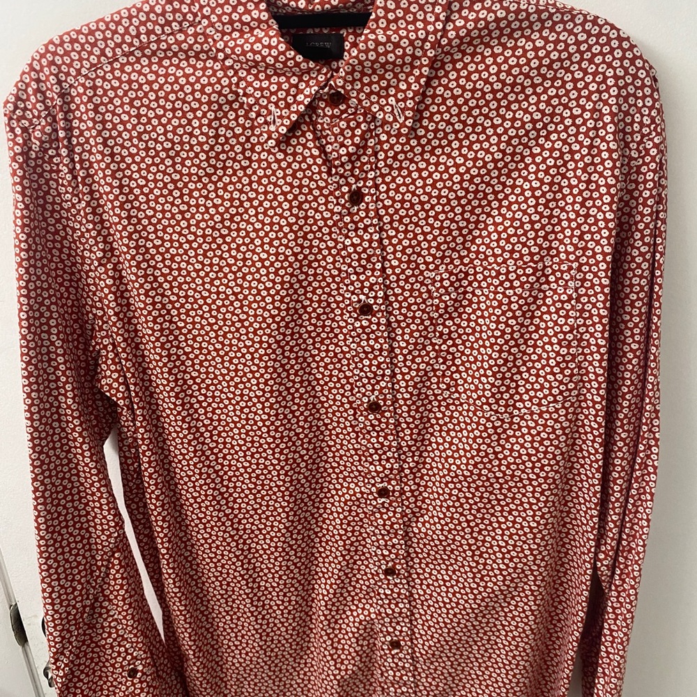 JCrew Red Button Down. Medium - Picture 3 of 3